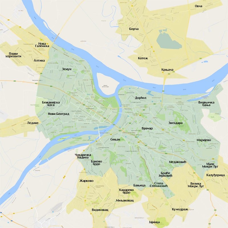 Mapa Dostave